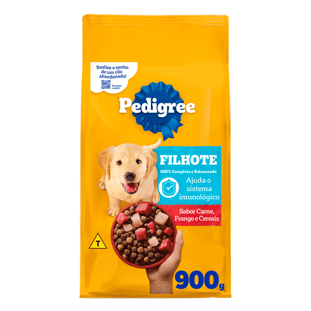 Pedigree Cães Filhotes Raças Médias e Grandes Carne Frango e Cereais