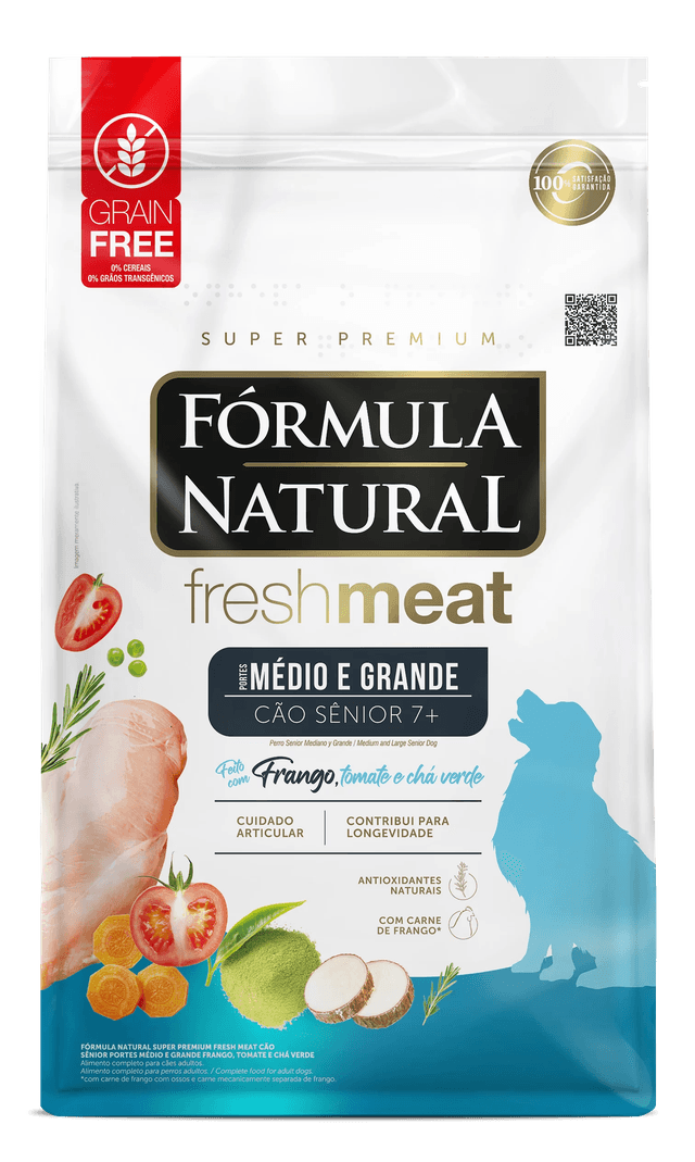 Fórmula Natural Fresh Meat Cão Sênior Portes Médio e Grande Frango, Tomate e Chá Verde
