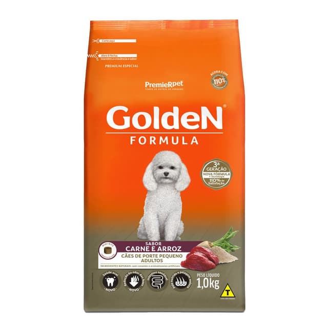 Golden Formula Cães Adultos Raças Pequenas Carne e Arroz Mini Bits